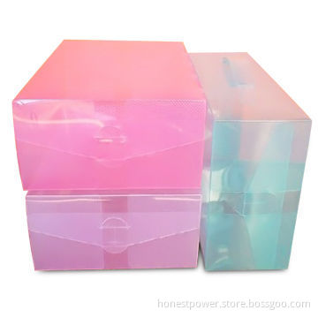 Clear Shoe Boxes, Made of Eco-friendly PP, Strong and Durable, Customized Sizes/Designs are Accepted